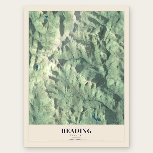 Reading, Vermont map print, the full design