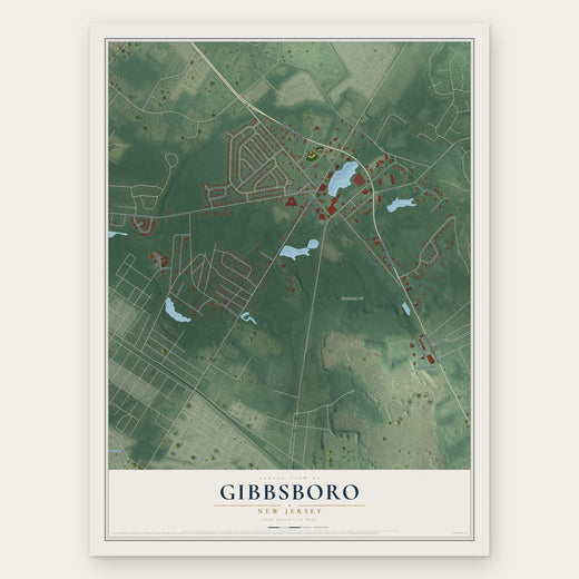 Gibbsboro, New Jersey map print, the full design