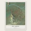 Del Norte, Colorado map print, the full design