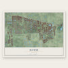 Davie, Florida map print, the full design
