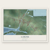 Larose, Louisiana map print, the full design