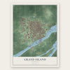 Grand Island, Nebraska map print, the full design
