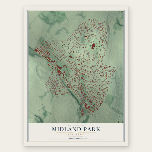 Midland Park, New Jersey map print, the full design