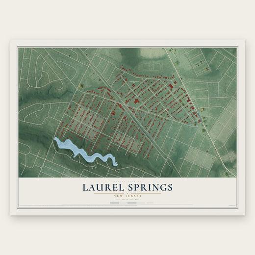 Laurel Springs, New Jersey map print, the full design
