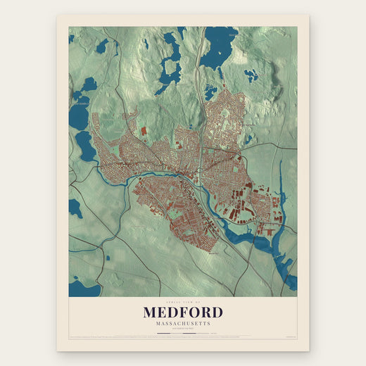 Medford, Massachusetts map print, the full design