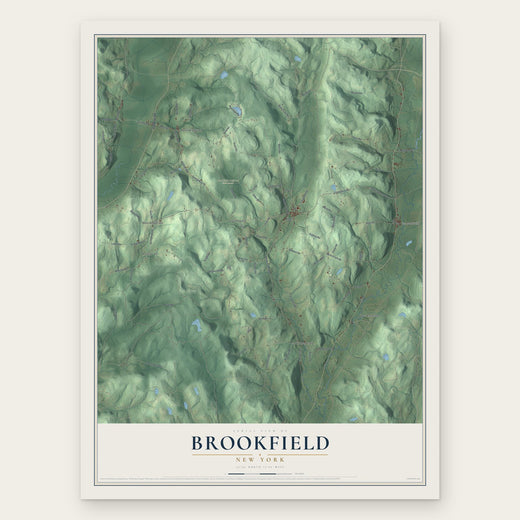 Brookfield, New York map print, the full design