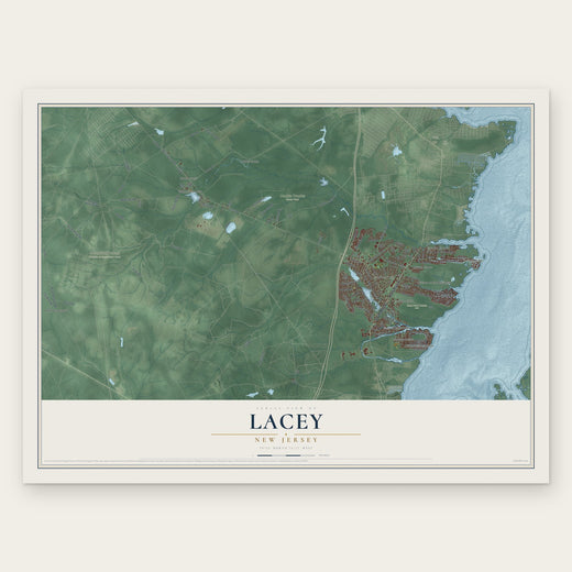 Lacey, New Jersey map print, the full design