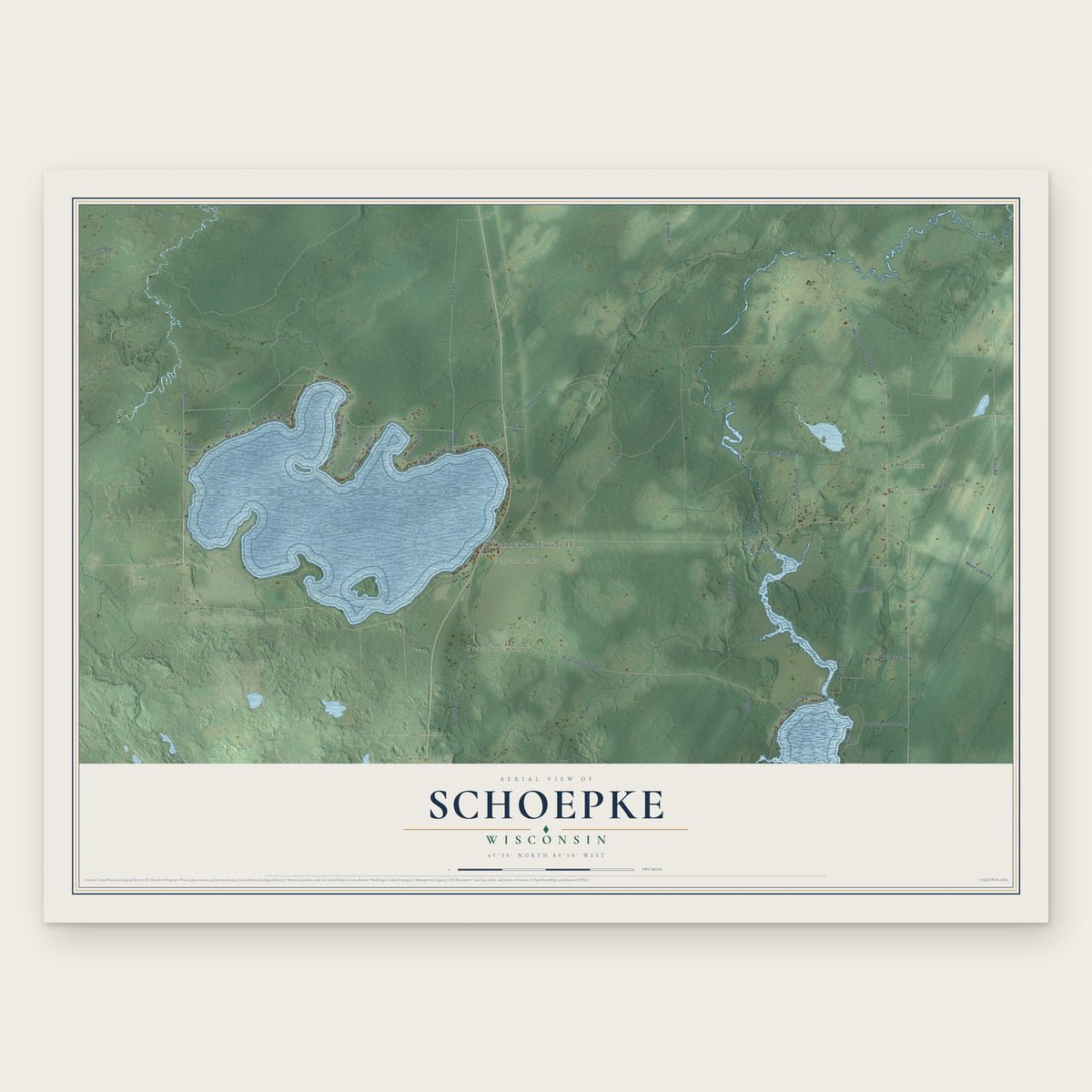 Schoepke, Wisconsin map print, the full design