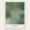 Hadar, Nebraska map print, the full design
