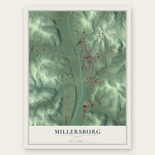 Millersburg, Ohio map print, the full design