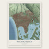 Pacific Beach, California map print, the full design