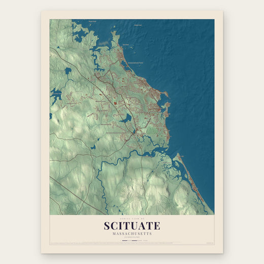 Scituate, Massachusetts map print, the full design