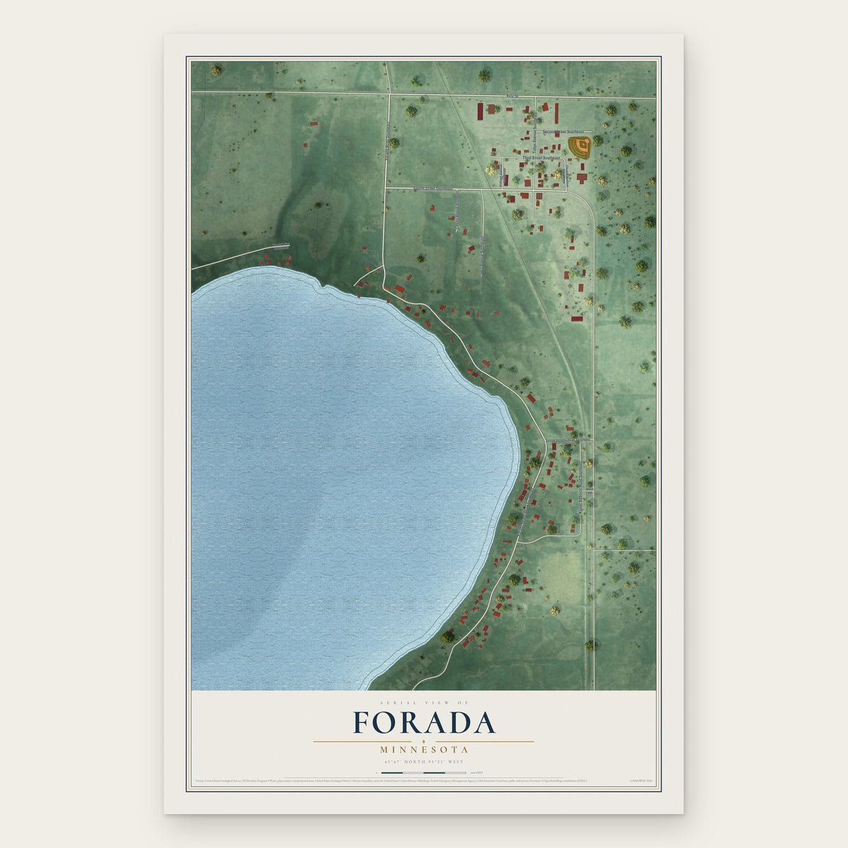 Forada, Minnesota map print, the full design