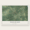 Ponce de Leon, Florida map print, the full design