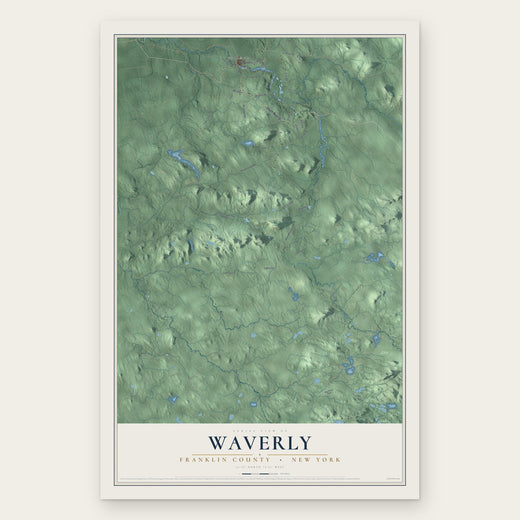Waverly, Franklin County, New York map print, the full design