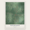 Hollow Rock, Tennessee map print, the full design