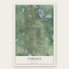 Oakdale, Minnesota map print, the full design