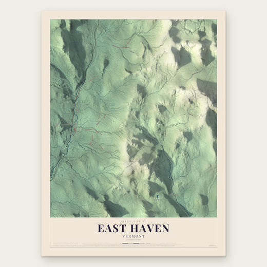East Haven, Vermont map print, the full design
