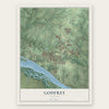 Godfrey, Illinois map print, the full design