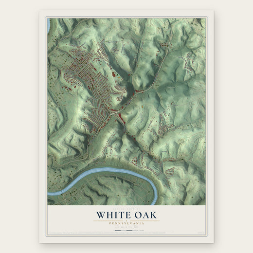 White Oak, Pennsylvania map print, the full design