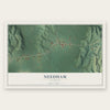 Needham, Alabama map print, the full design