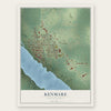 Kenmare, North Dakota map print, the full design