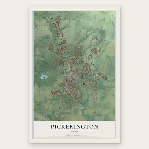 Pickerington, Ohio map print, the full design