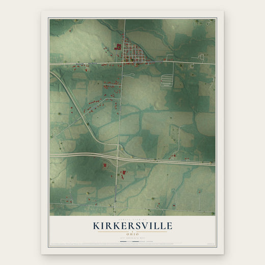 Kirkersville, Ohio map print, the full design