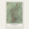 Pine Hills, Georgia map print, the full design