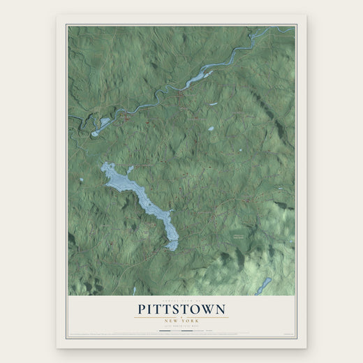 Pittstown, New York map print, the full design