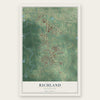 Richland, Mississippi map print, the full design