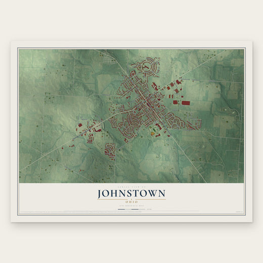 Johnstown, Ohio map print, the full design