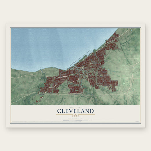 Cleveland, Ohio map print, the full design