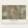 Denver City, Texas map print, the full design