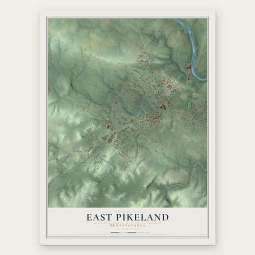 East Pikeland, Pennsylvania map print, the full design