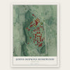 Johns Hopkins Homewood, Maryland map print, the full design