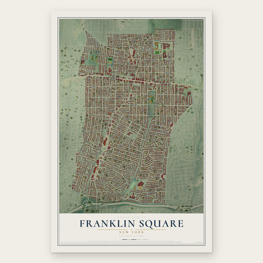 Franklin Square, New York map print, the full design