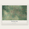 Richland, Georgia map print, the full design
