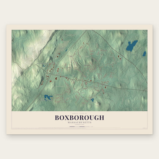 Boxborough, Massachusetts map print, the full design