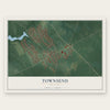 Townsend, Delaware map print, the full design