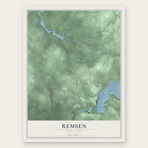 Remsen, New York map print, the full design