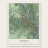 Mandan, North Dakota map print, the full design
