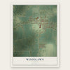 Woodlawn, Illinois map print, the full design