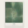 Oak, Nebraska map print, the full design