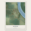 Maunie, Illinois map print, the full design