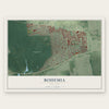 Bohemia, New York map print, the full design