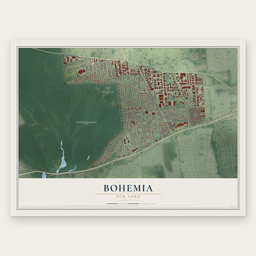 Bohemia, New York map print, the full design