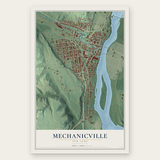 Mechanicville, New York map print, the full design