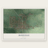 Rossville, Indiana map print, the full design