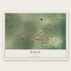 Royal, Illinois map print, the full design